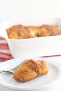 Crescent Roll Apple Nutmeg Dumplings - slices of apples rolled up in crescent rolls with cinnamon and sugar. Once everything is in the pan, it's coated with a layer of a buttery nutmeg/cinnamon brown sugar mixture and baked.