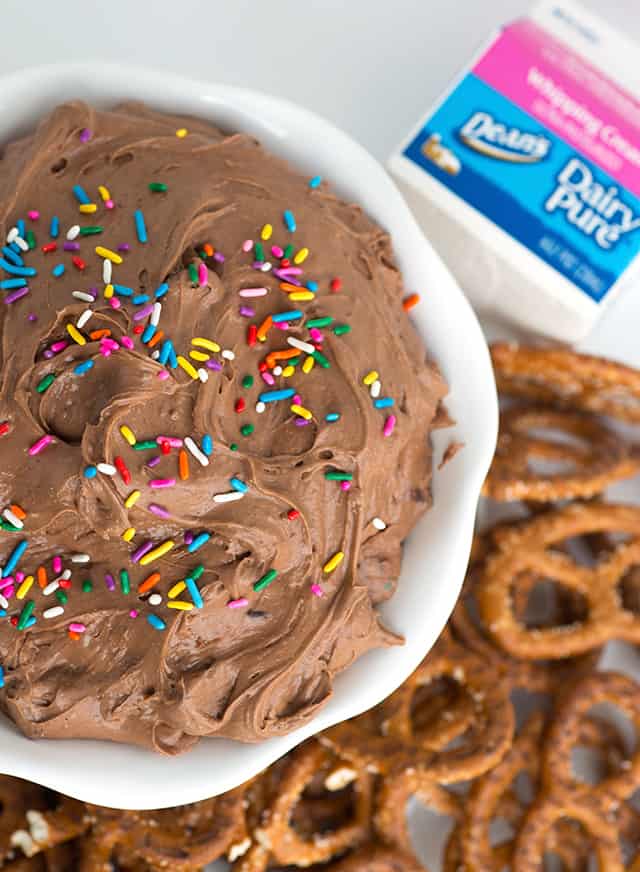 a bowl of sweet dessert dip that tastes like brownie batter