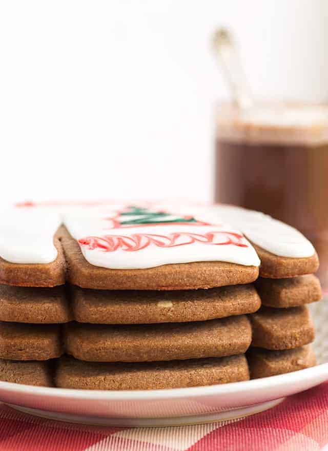 stack of hot cocoa cookies on plate