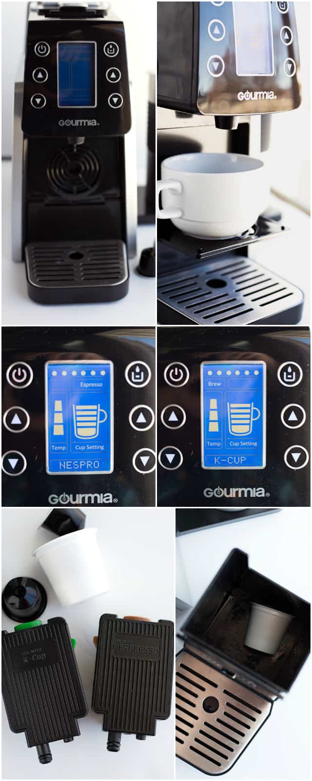 Different pictures of the Gourmia Multi Capsule Coffee Machine