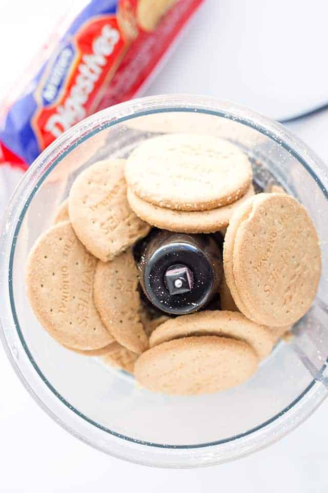 Digestive Biscuits inside a food processor