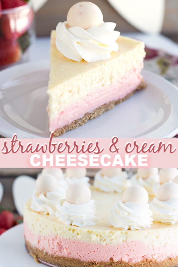 Strawberries and cream cheesecake.