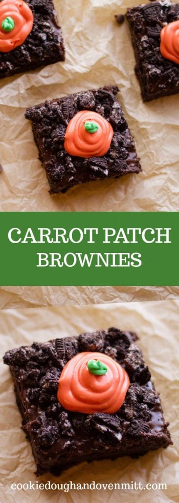 collage of carrot patch brownies pictures for pinterest