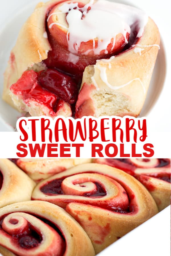 Sweet rolls with strawberries.