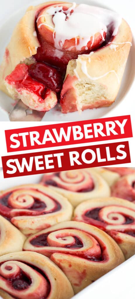 Sweet rolls with strawberries.