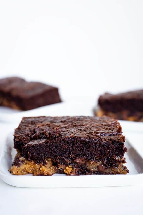 Chocolate Peanut Butter Earthquake Cake Cookie Dough and Oven Mitt