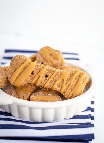 bowl of peanut butter dog treats