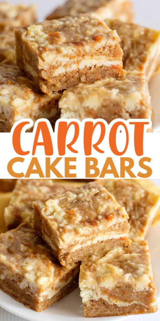 Carrot cake bars plated.
