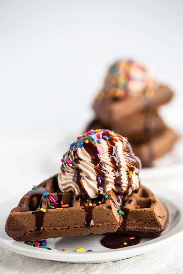 Chocolate Cake Mix Waffles