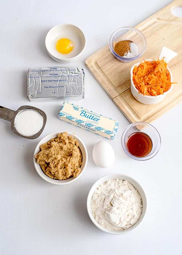 ingredients for carrot cake bars