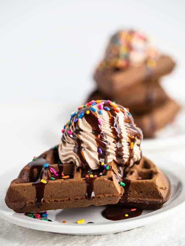 Chocolate Cake Mix Waffles Story