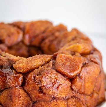 showing the caramel on the instant pot monkey bread