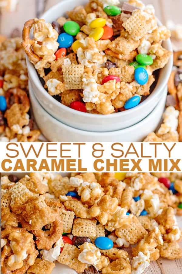 Sweet and salty caramel cereal snack.