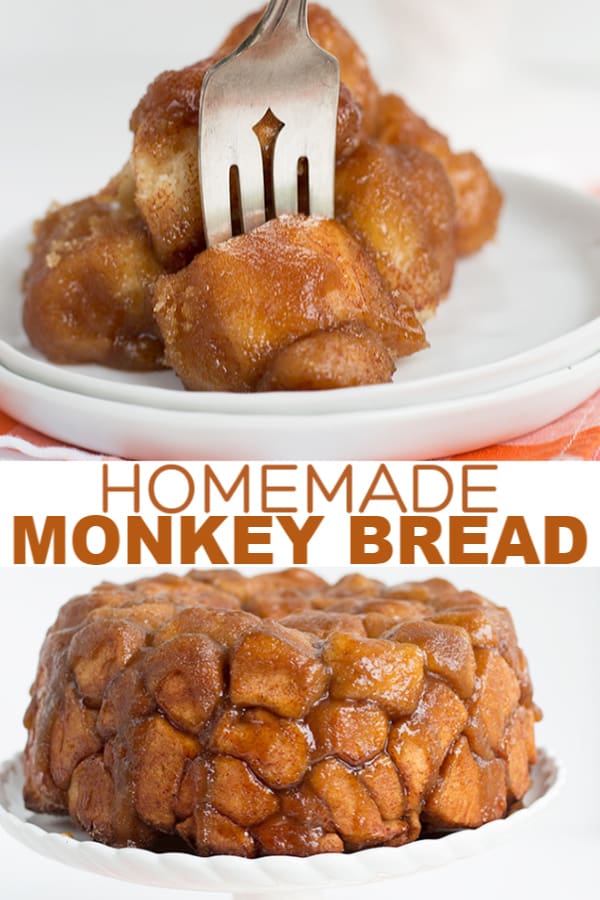 Homemade monkey bread served on a plate.