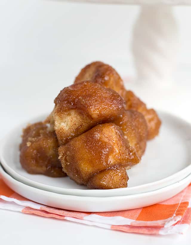 small dessert plate with a serving of homemade monkey bread