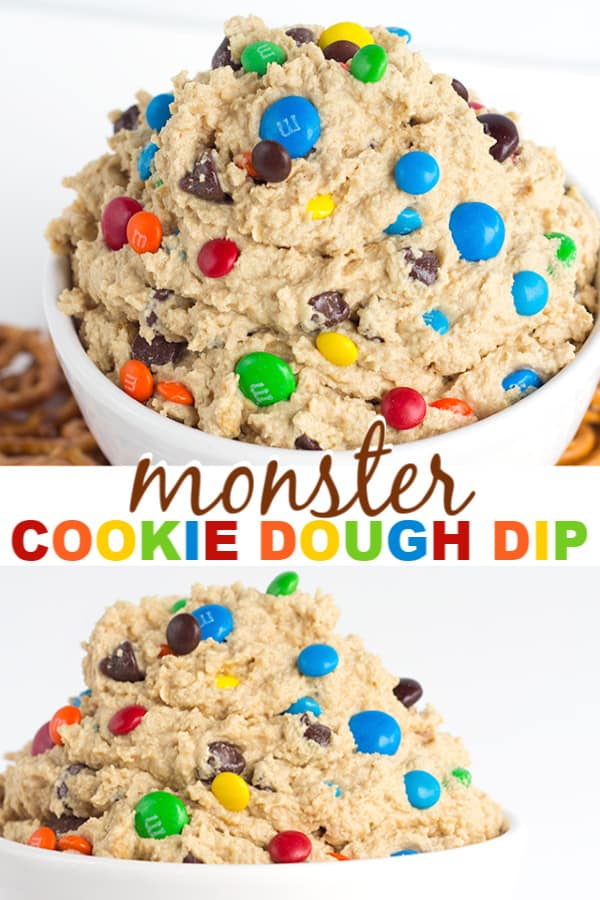 Monster cookie dough dip with m & m's.