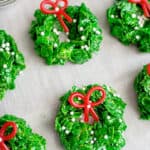 Christmas Wreath Cookies on parchment paper