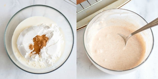 step-by-step how to make cinnamon glaze