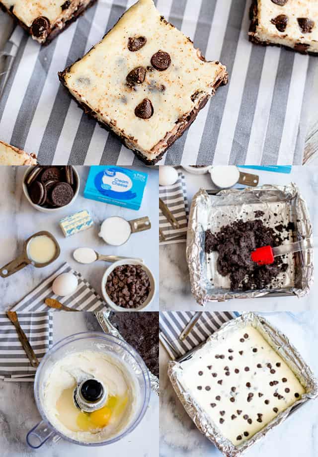 step-by-step collage on how to make eggnog cheesecake bars