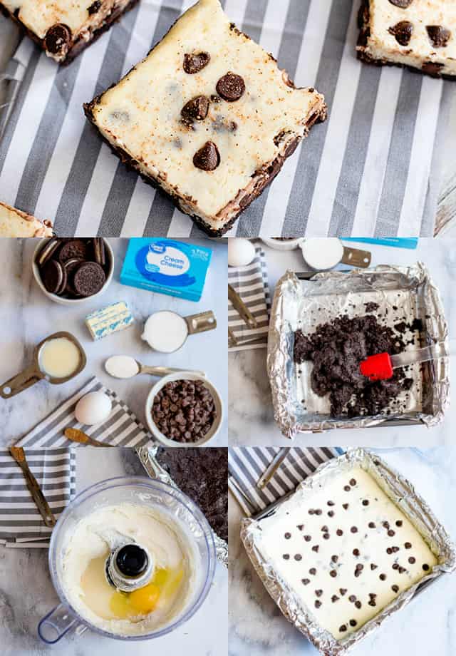 step-by-step collage on how to make eggnog cheesecake bars