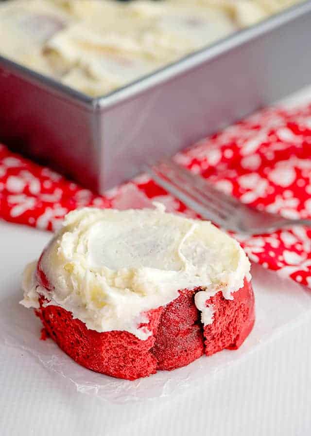 Red Velvet Cake Mix Cinnamon Rolls