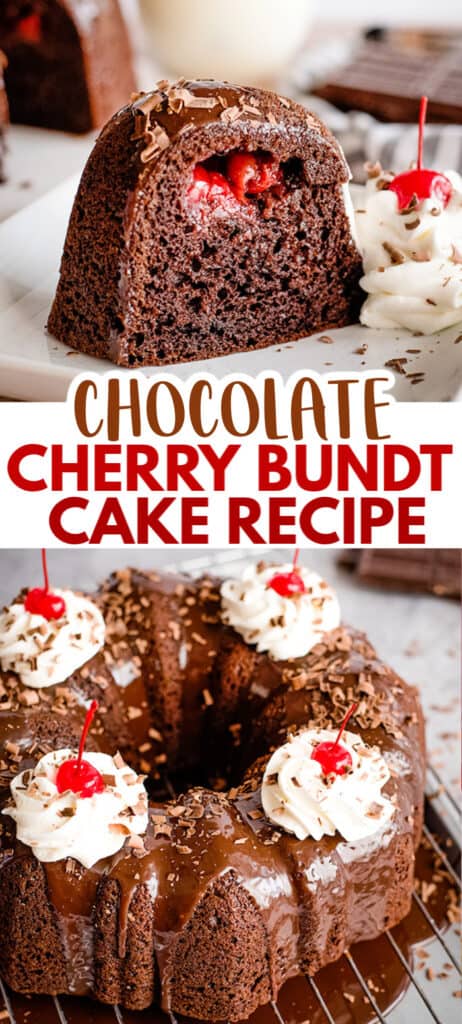 Recipe for a delicious Chocolate Cherry Bundt Cake.