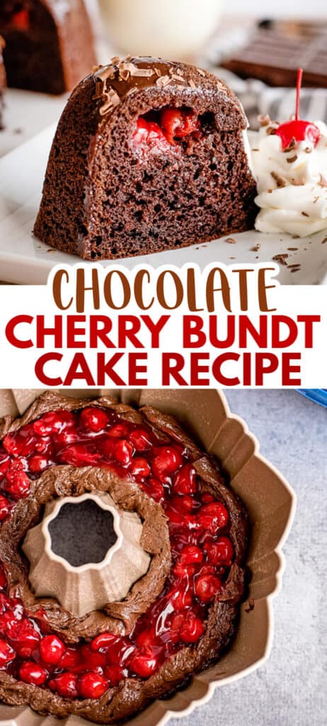 Recipe for a decadent Chocolate Cherry Bundt Cake.