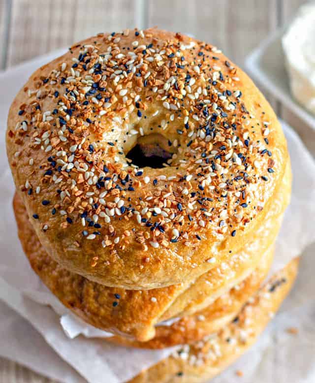 Homemade Everything Bagels - Cookie Dough and Oven Mitt