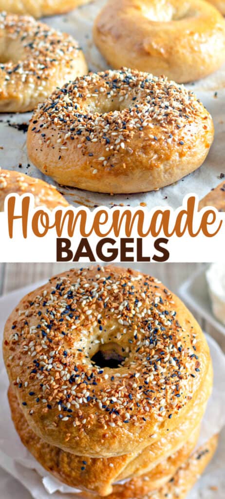 Homemade Everything Bagels with sesame seeds and sesame seeds.