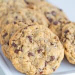 white rectangle plate of doubletree cookies