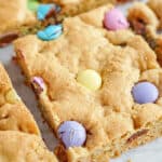 close up of a sliced Easter Cookie Bar