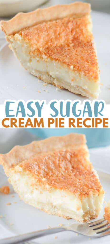 Simple recipe for a delicious pie made with sugar and cream.