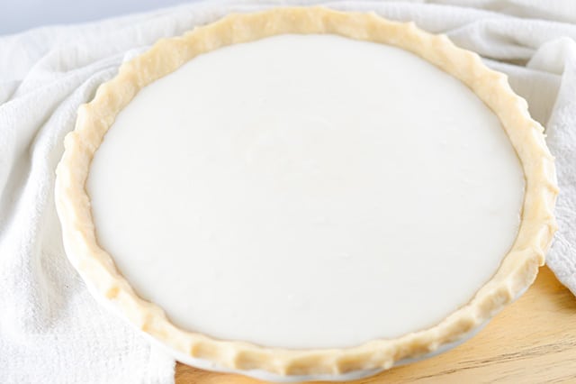 sugar milk pie before being baked