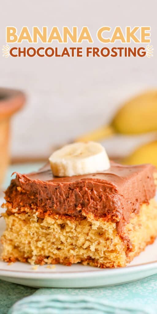 Banana cake with chocolate frosting.