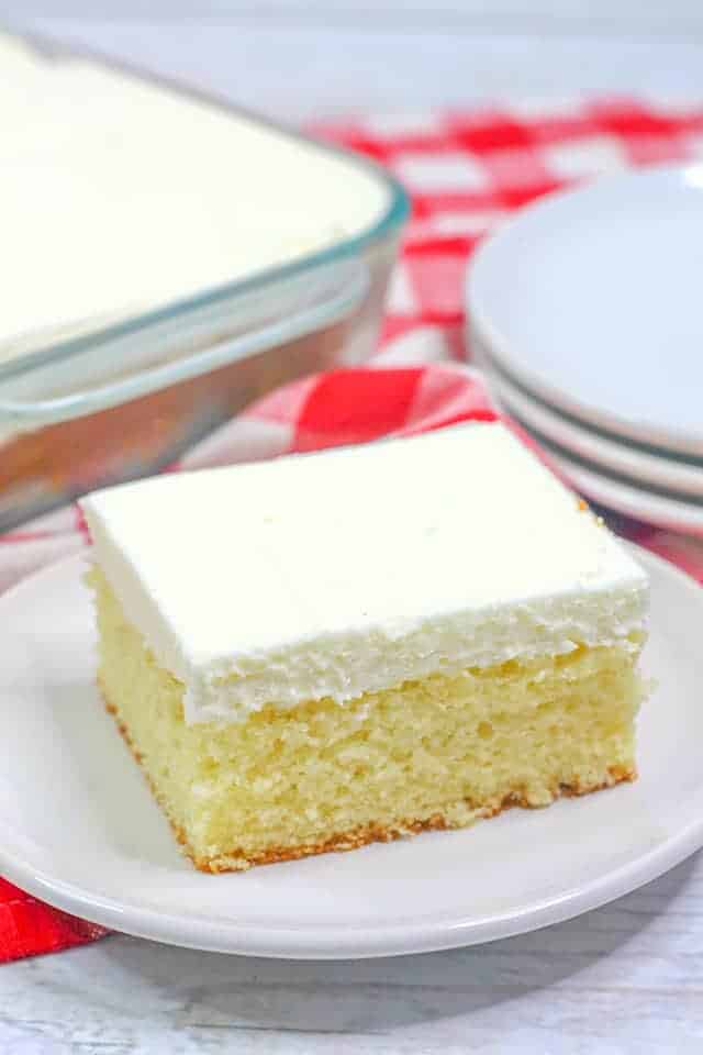 slice of wacky cake on a white plate