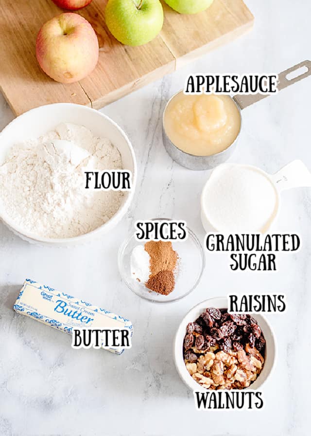 baking ingredients with text saying what each ingredient is