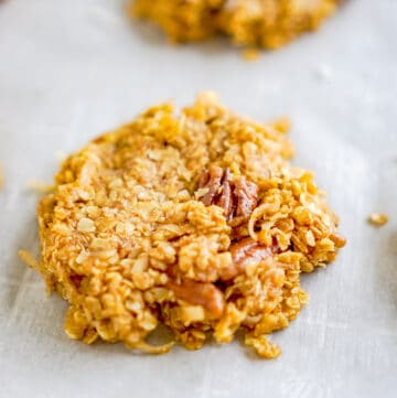 no bake cookie on a piece of parchment paper