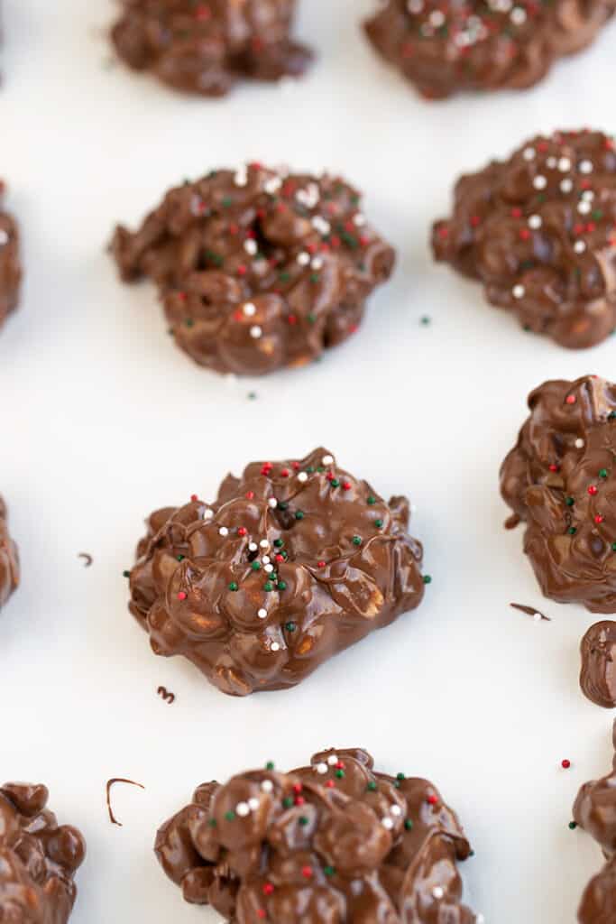 crockpot candy on parchment paper