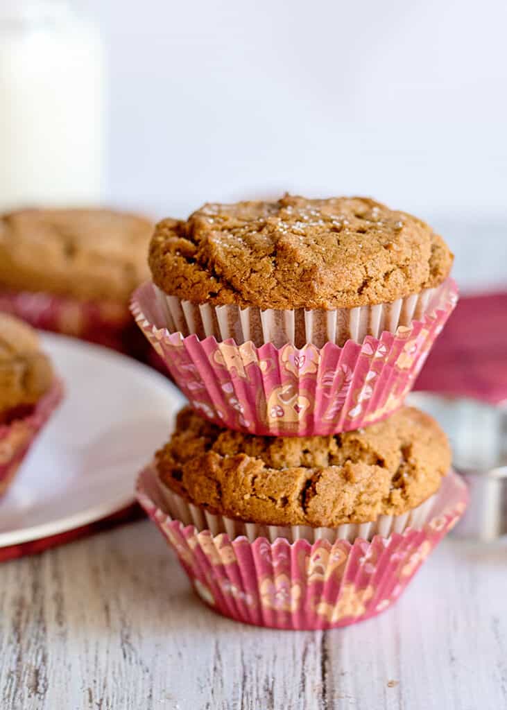 stack of muffins on a white sruface