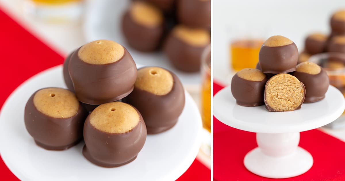 Peanut Butter Whiskey Balls Cookie Dough and Oven Mitt