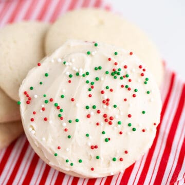 sugar cookies on a linen with a white background