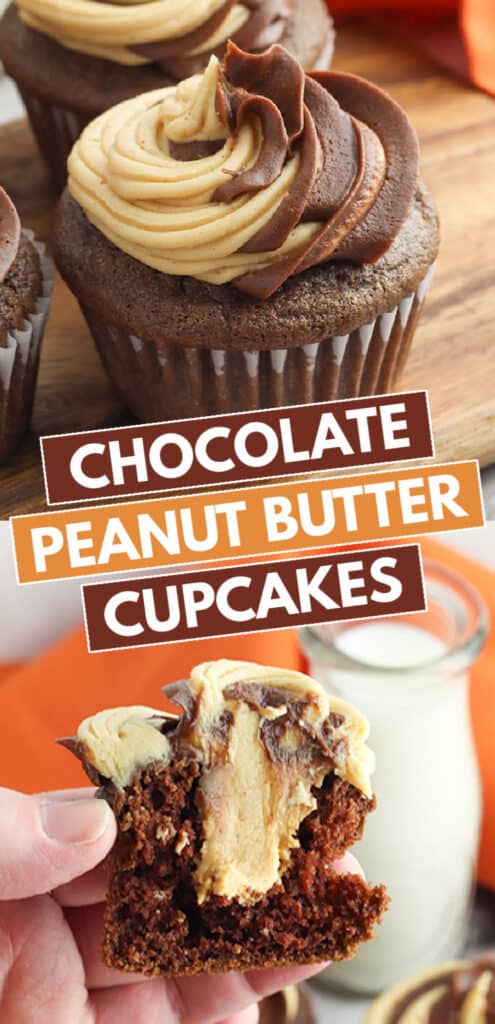 Delicious cupcakes combining the flavors of chocolate and peanut butter.