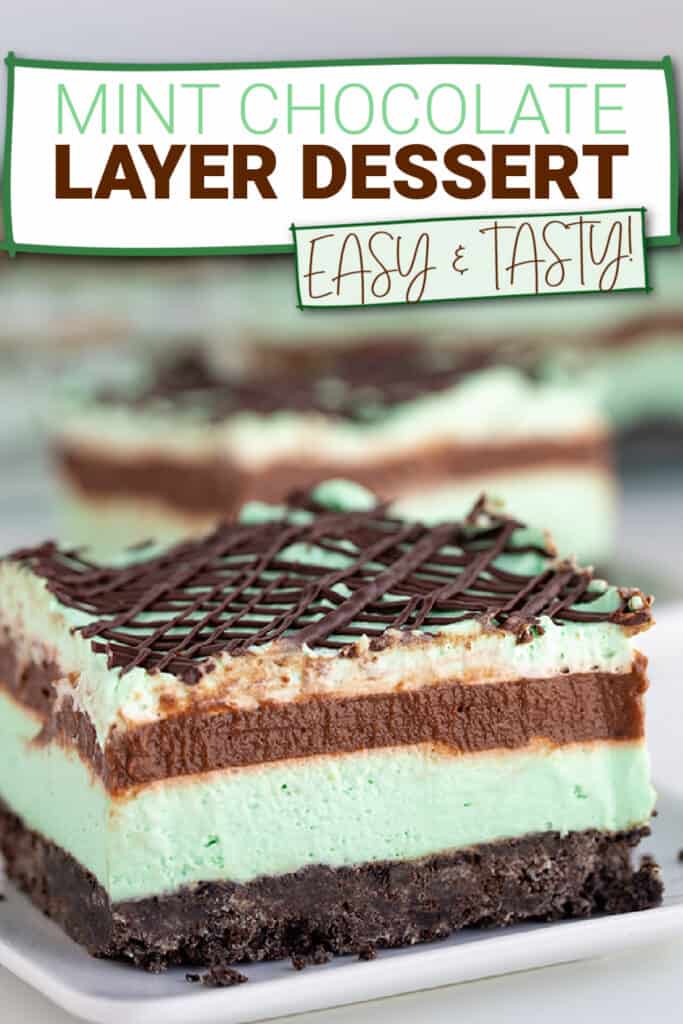 zoomed in image of a lyaered dessert with text at the top