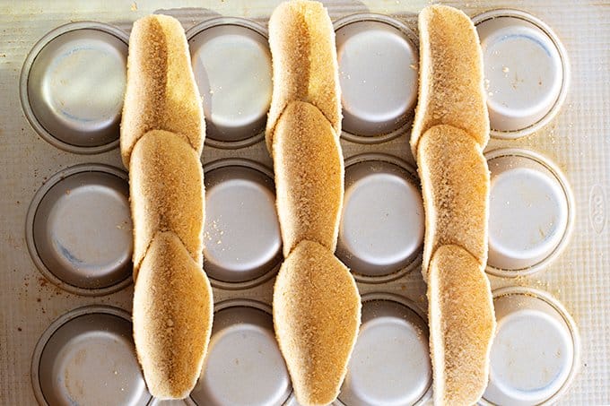 using the bottom side of a cupcake pan to form taco shells