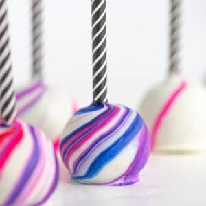 square image of cake pops on a white background