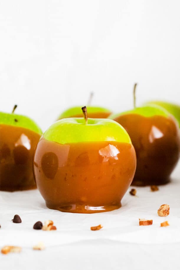 Homemade Caramel Apples Cookie Dough and Oven Mitt