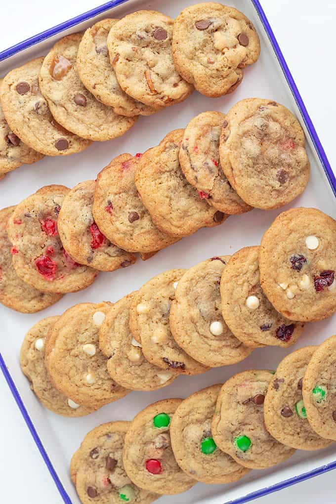 cookies on a white enamel tray
