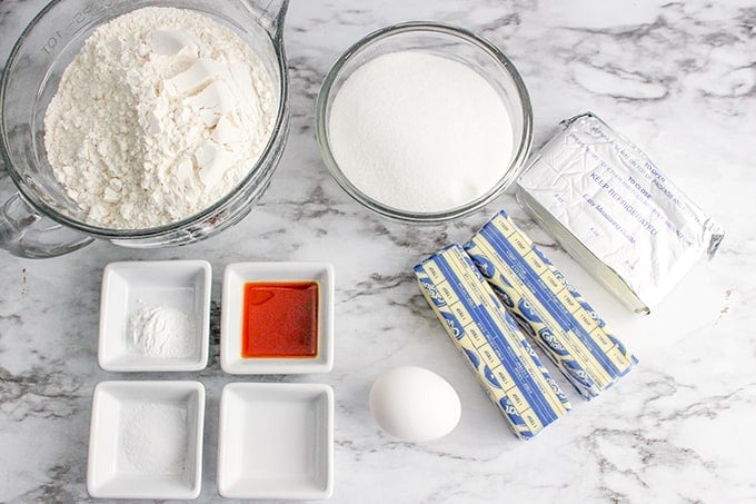 ingredients in bowls on a marble counter