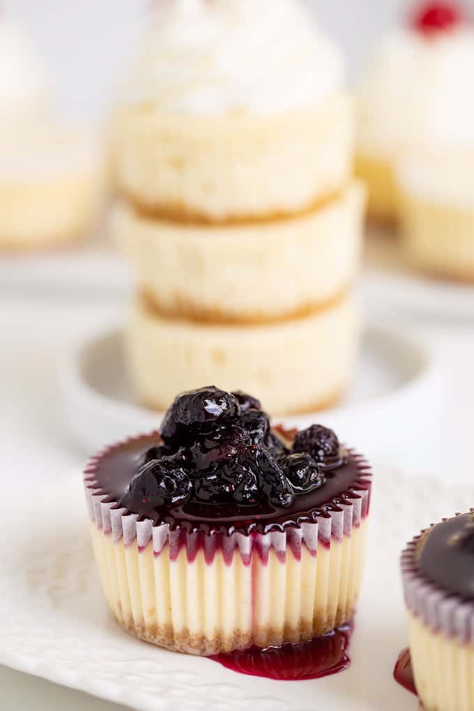 Shown with an alternative topping of blueberry pie filling.