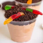 upclose square image of pudding cup